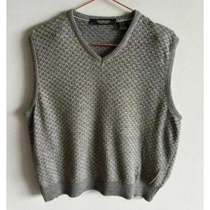 Bachrach Womens Sleeveless V neckline Sweater Vest Gray Size Medium